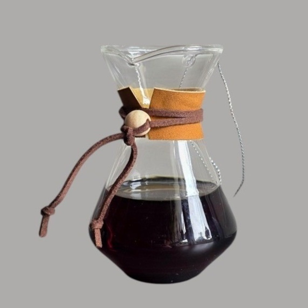 Pour Over Coffee Maker Glass Ornament Barista Gift
